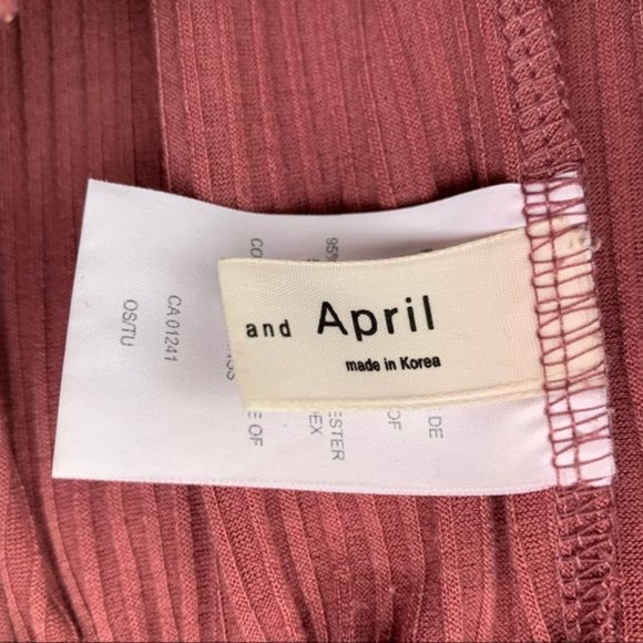 [SOLD] Simons Dusty Pink Ribbed Jersey Wide Leg Cropped Lounge Pants - Picture 4 of 5